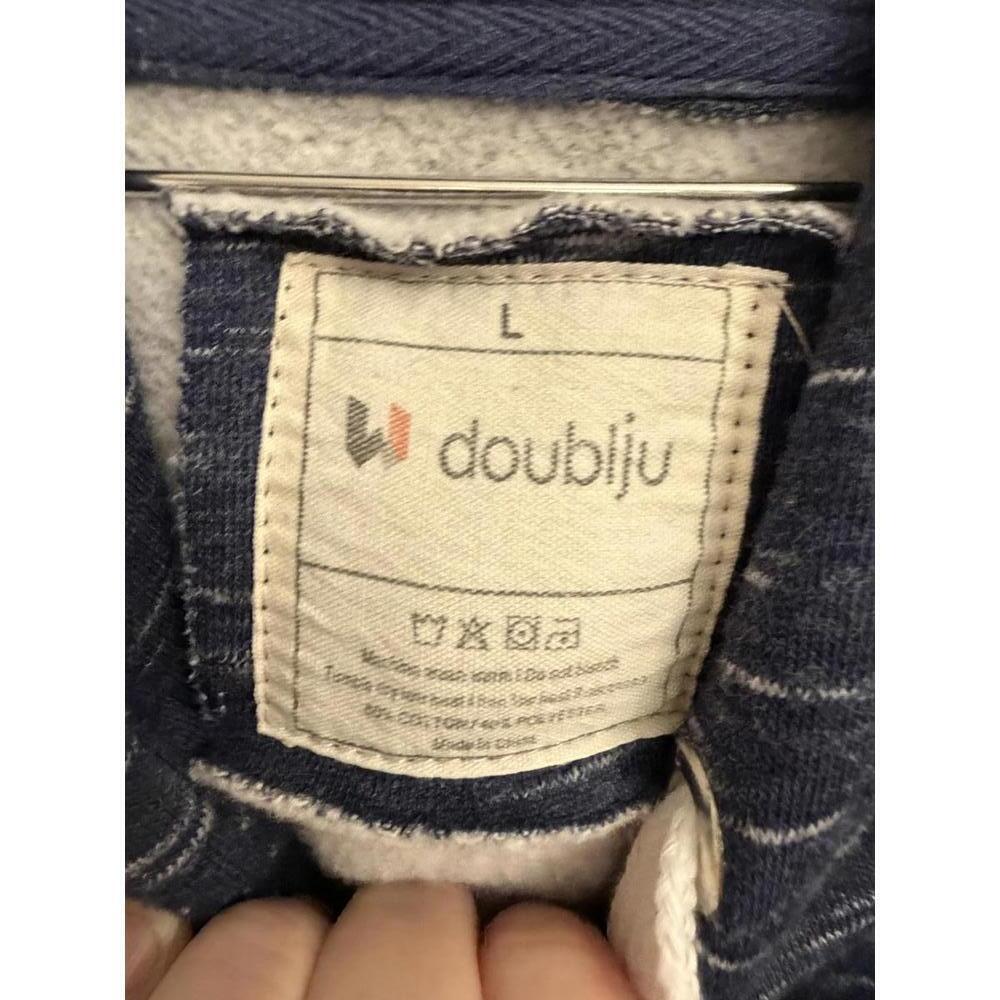 Doublju heather blue hoodie with front pocket and drawstring hood size Large - Picture 5 of 6